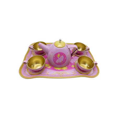 Набор игрушечной посуды Mary Poppins чайный сервиз металлический для кукол Принцесса золото 11 предметов