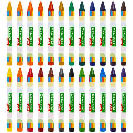 Восковые мелки Brauberg для рисования для детей набор 24 цвета