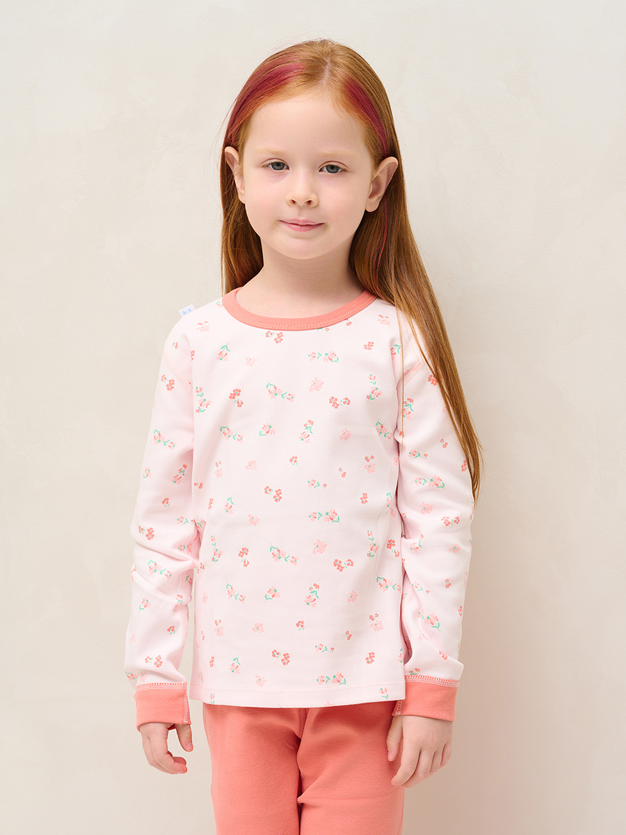 Пижама Fermi kids PJ_Цветочки на розовом - фото 3