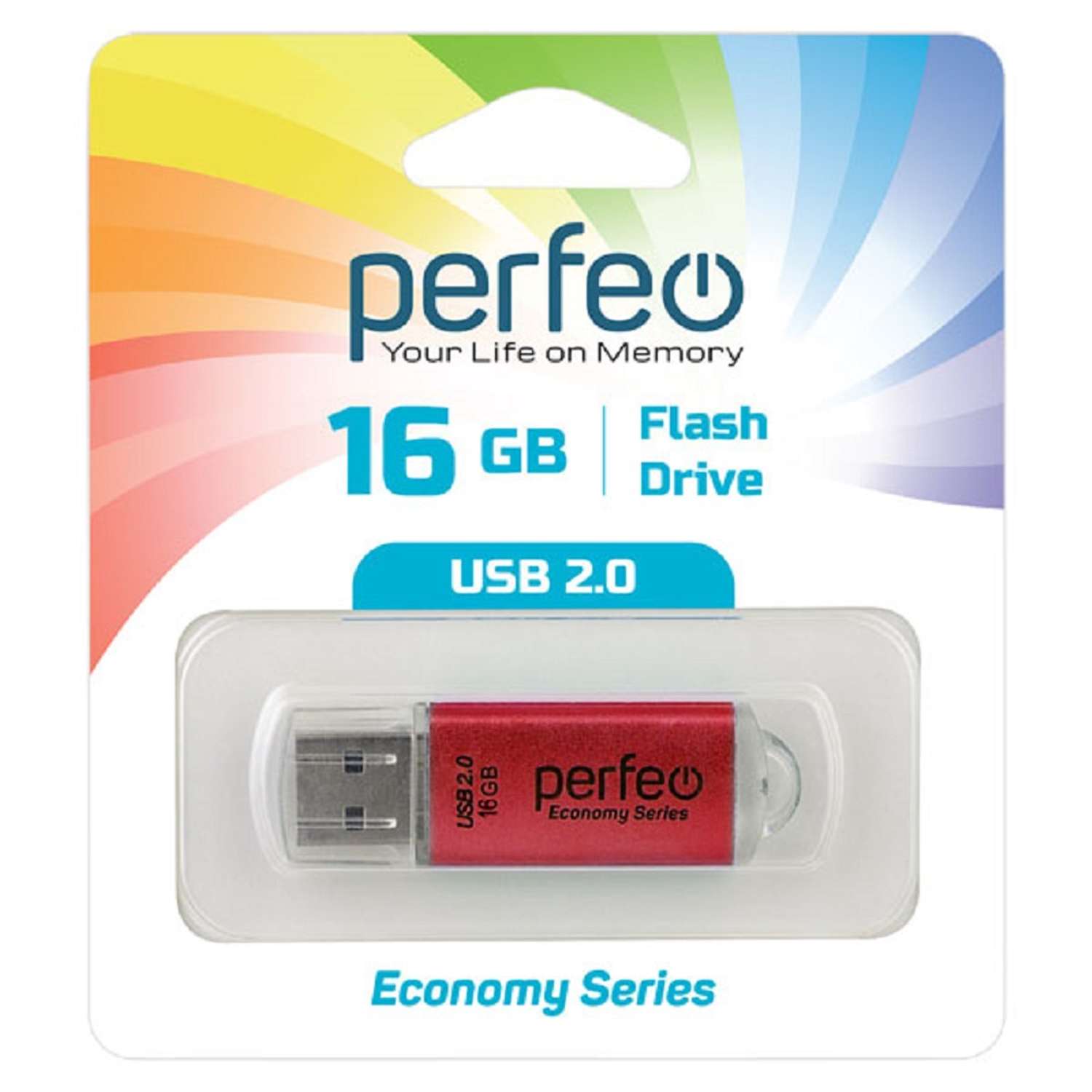 USB флешка Perfeo 16GB E01 Red economy series - фото 1