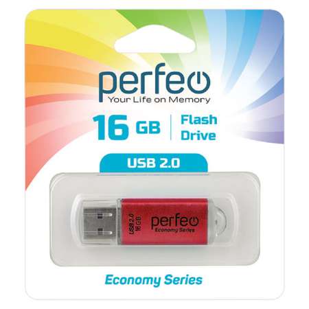 USB флешка Perfeo 16GB E01 Red economy series