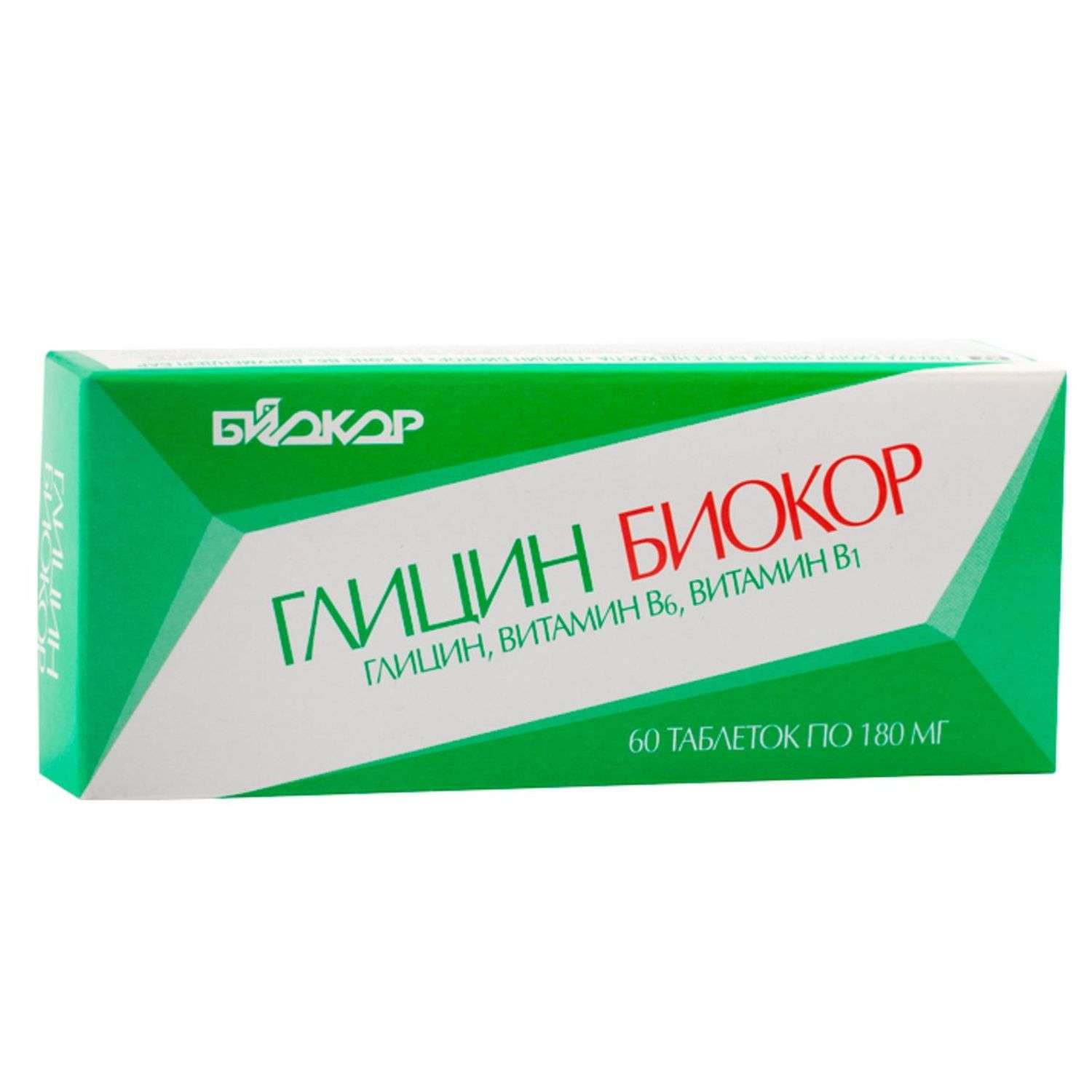 Биологически активная добавка Биокор Драже Глицин с витаминами В1 и В6 60шт - фото 1