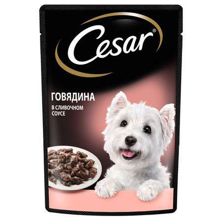 Корм для собак Cesar 85г говядина в сливочном соусе консервированный