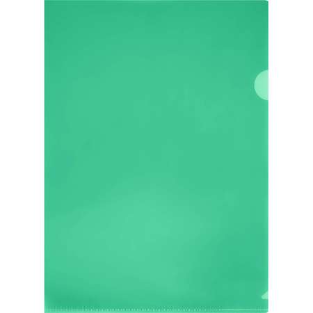 Папка-уголок Стамм А4 100мкм пластиковая прозрачная Зеленая ММ-30737