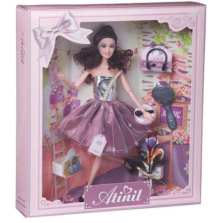 Кукла Junfa Atinil Звезда эстрады в коротком платье с серебристым верхом в наборе с аксессуарами 28см