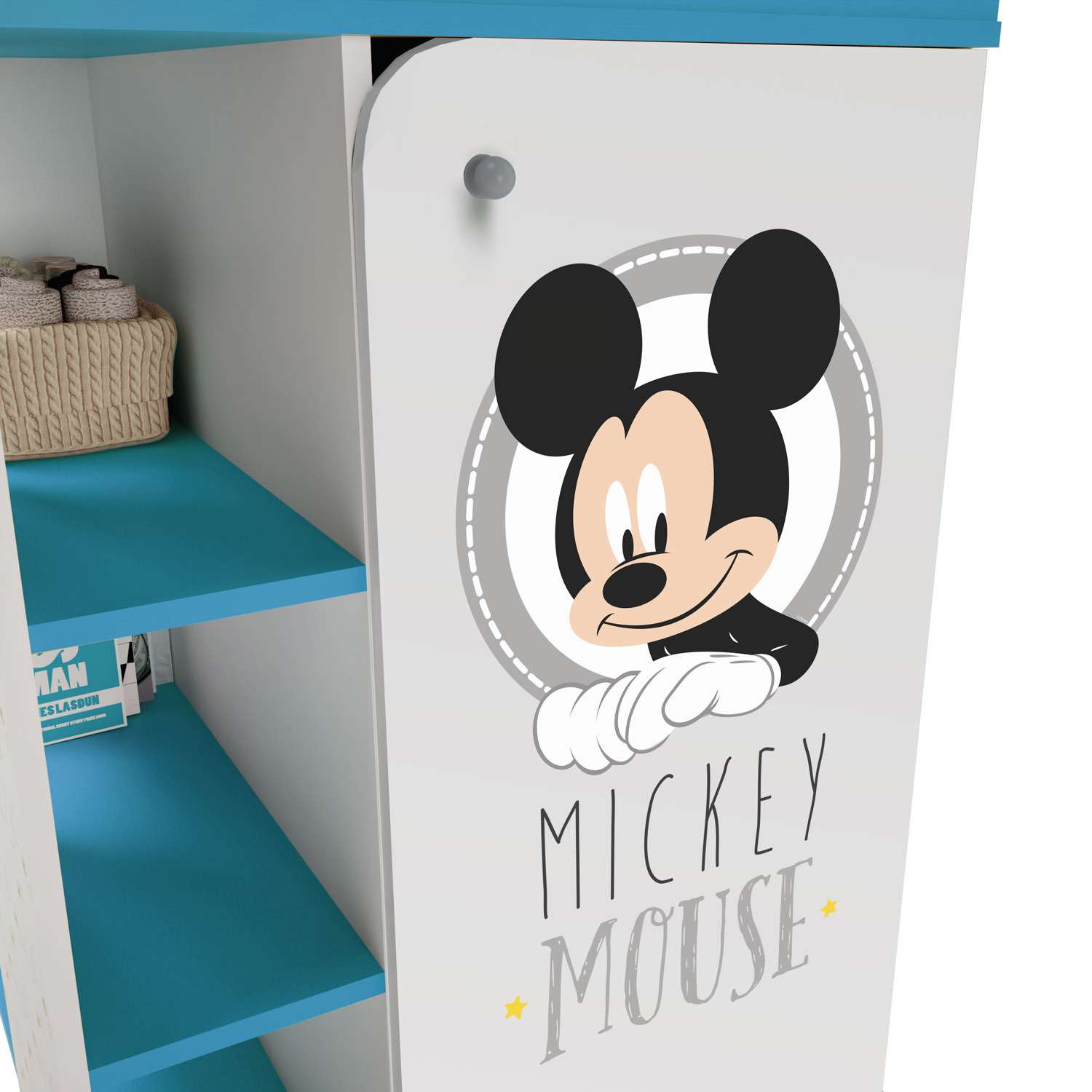 Комод Polini kids Disney baby Микки Маус с дверью Белый-Серый - фото 3