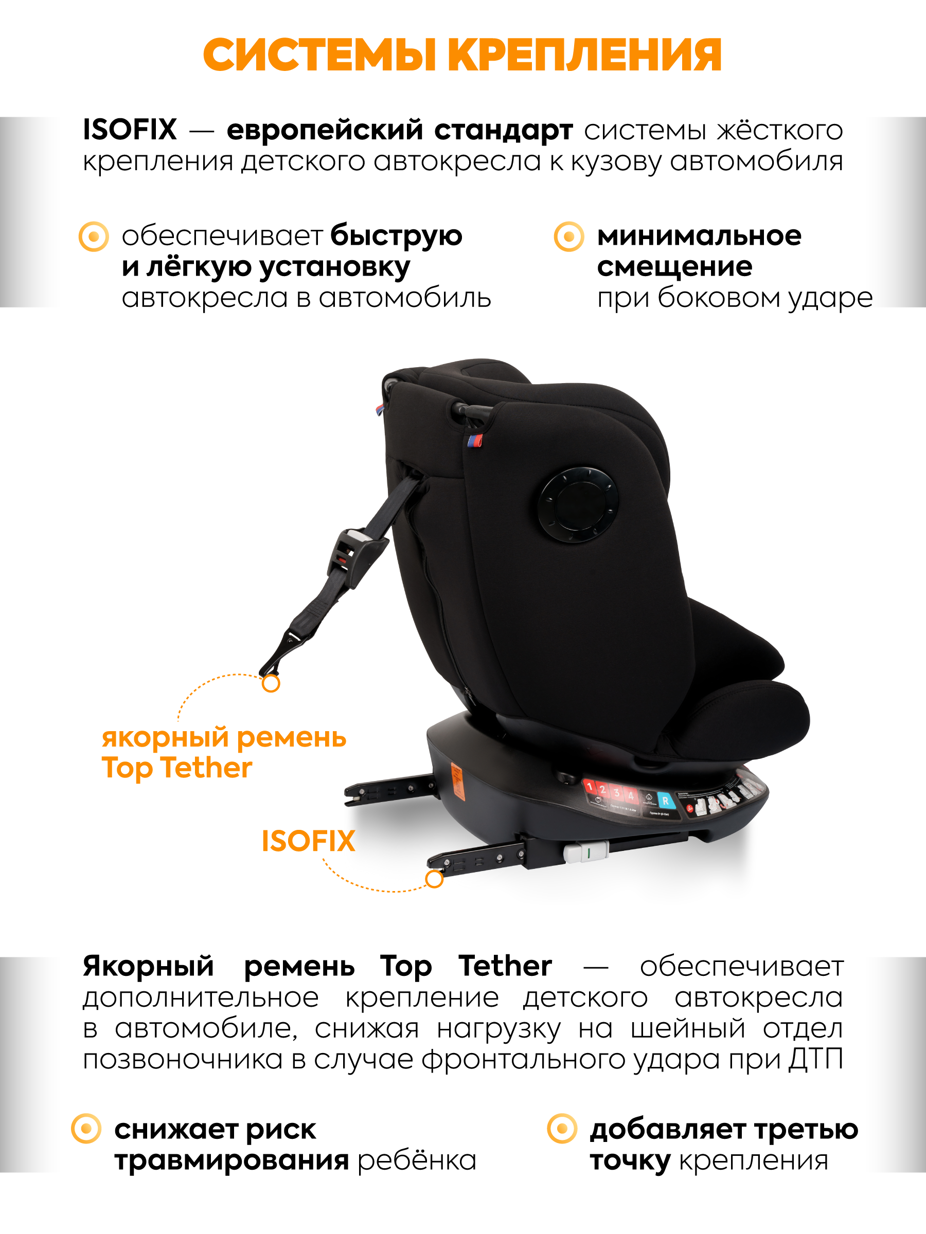 Автокресло JOVOLA Prime Isofix черный Isofix 0+/1/2/3 (0-36 кг) - фото 2