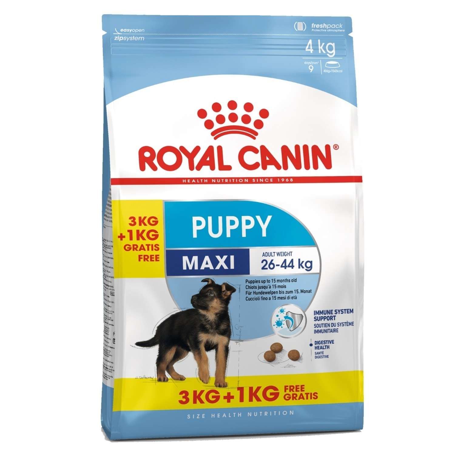 Корм для щенков ROYAL CANIN Maxi Puppy крупных пород 3+1кг - фото 1
