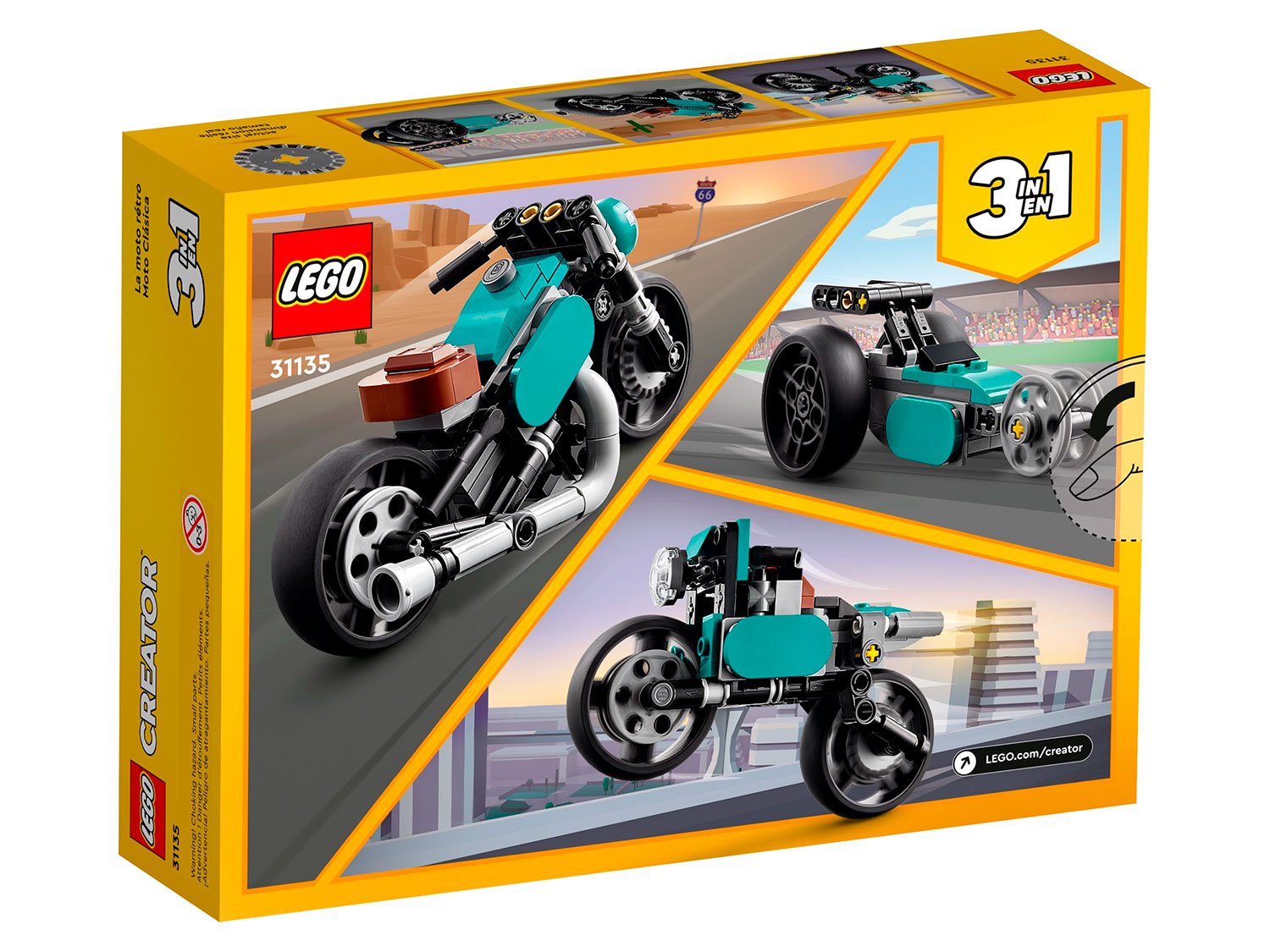 Конструктор детский LEGO Creator 3-in-1 Винтажный мотоцикл 31135 - фото 9