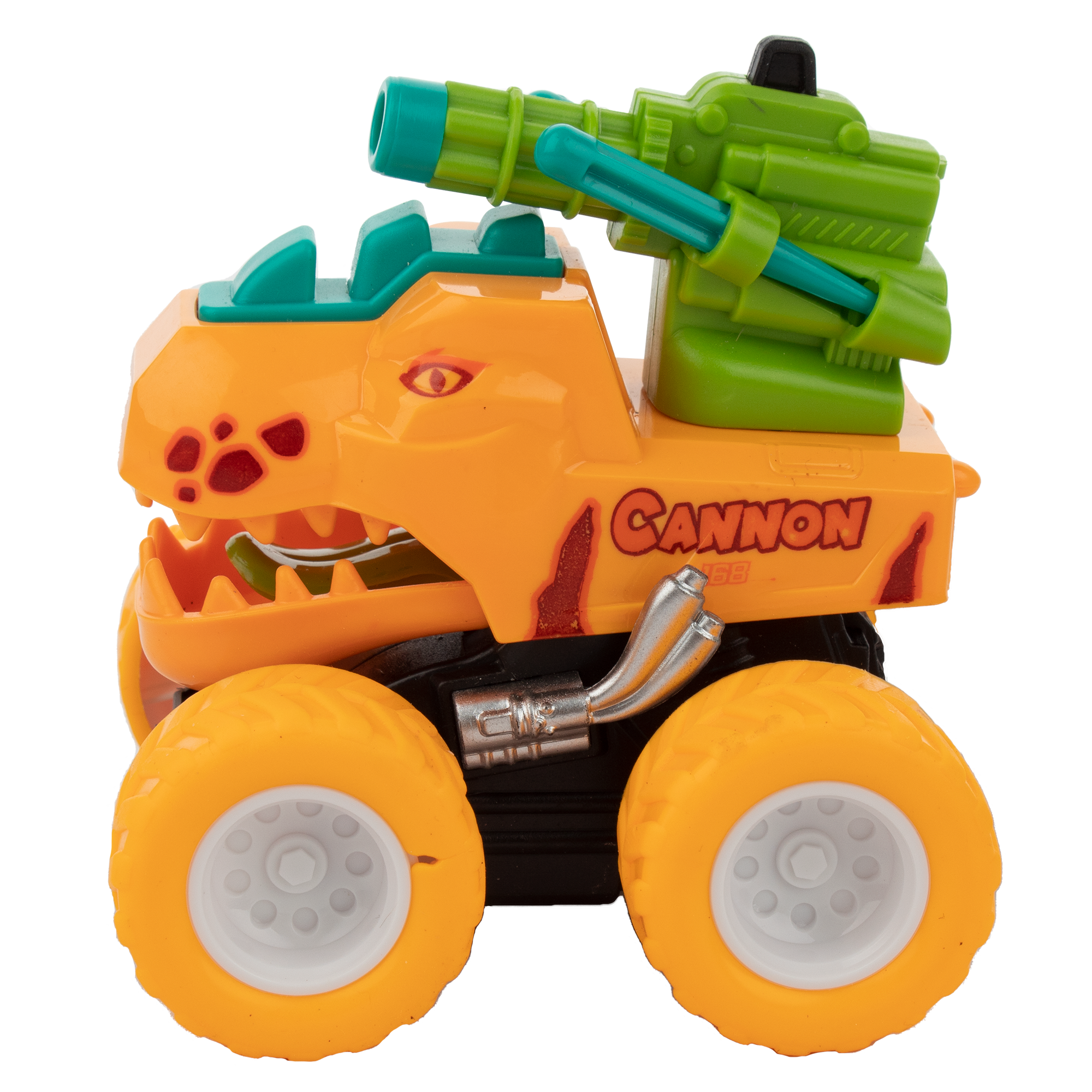 Машинка KiddieDrive с фрикционным механизмом и пушкой Динобласт Big wheels оранжевая 89001_2 - фото 5