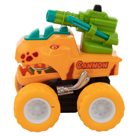 Машинка KiddieDrive с фрикционным механизмом и пушкой Динобласт Big wheels оранжевая