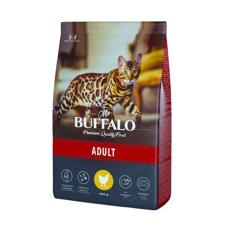 Корм для взрослых кошек Mr.Buffalo Adult полнорационный с курицей сухой 400г