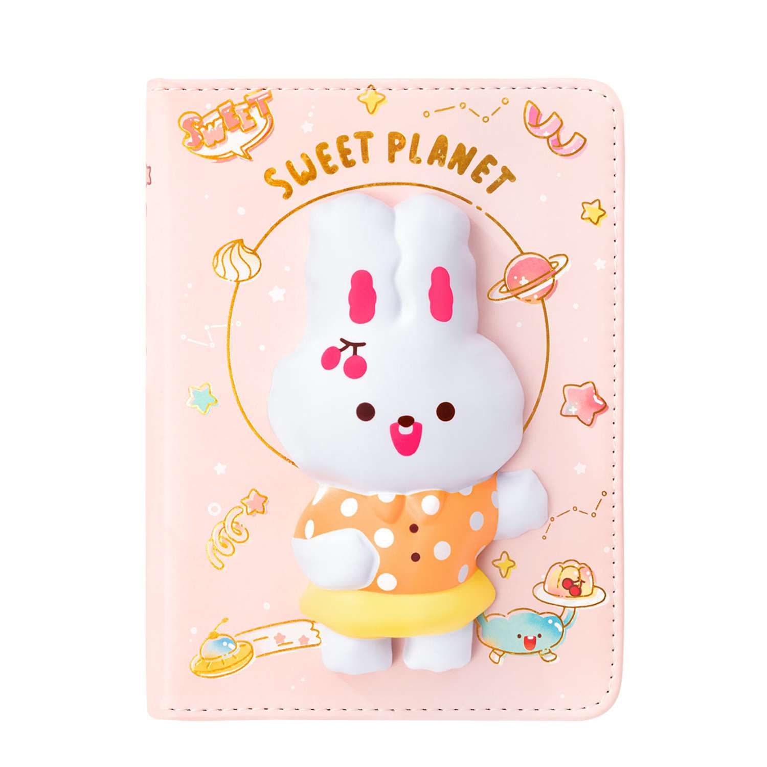 Блокнот со сквишем Михи-Михи Зайка Sweet Planet формат А5 розовый - фото 2