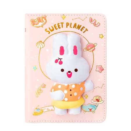 Блокнот со сквишем Михи-Михи Зайка Sweet Planet формат А5 розовый