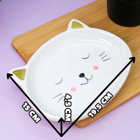 Тарелка керамическая iLikeGift Cat plate