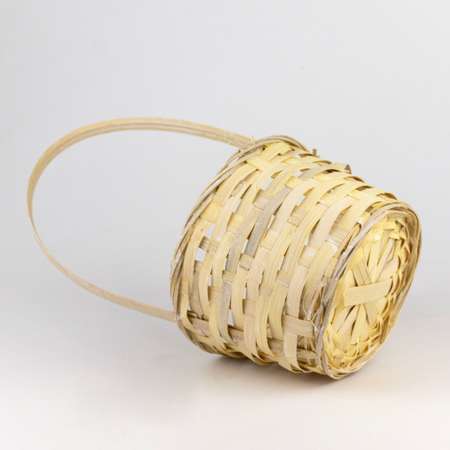 Корзина плетеная Азалия Декор из бамбука D16х10хH32см цвет лимонный