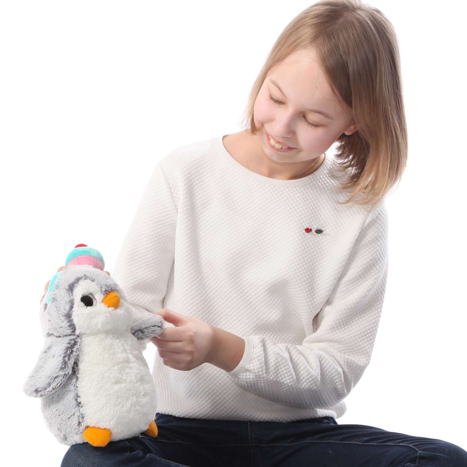 Игрушка мягкая Aurora Пингвин с маффином Мятный 161476P - фото 9
