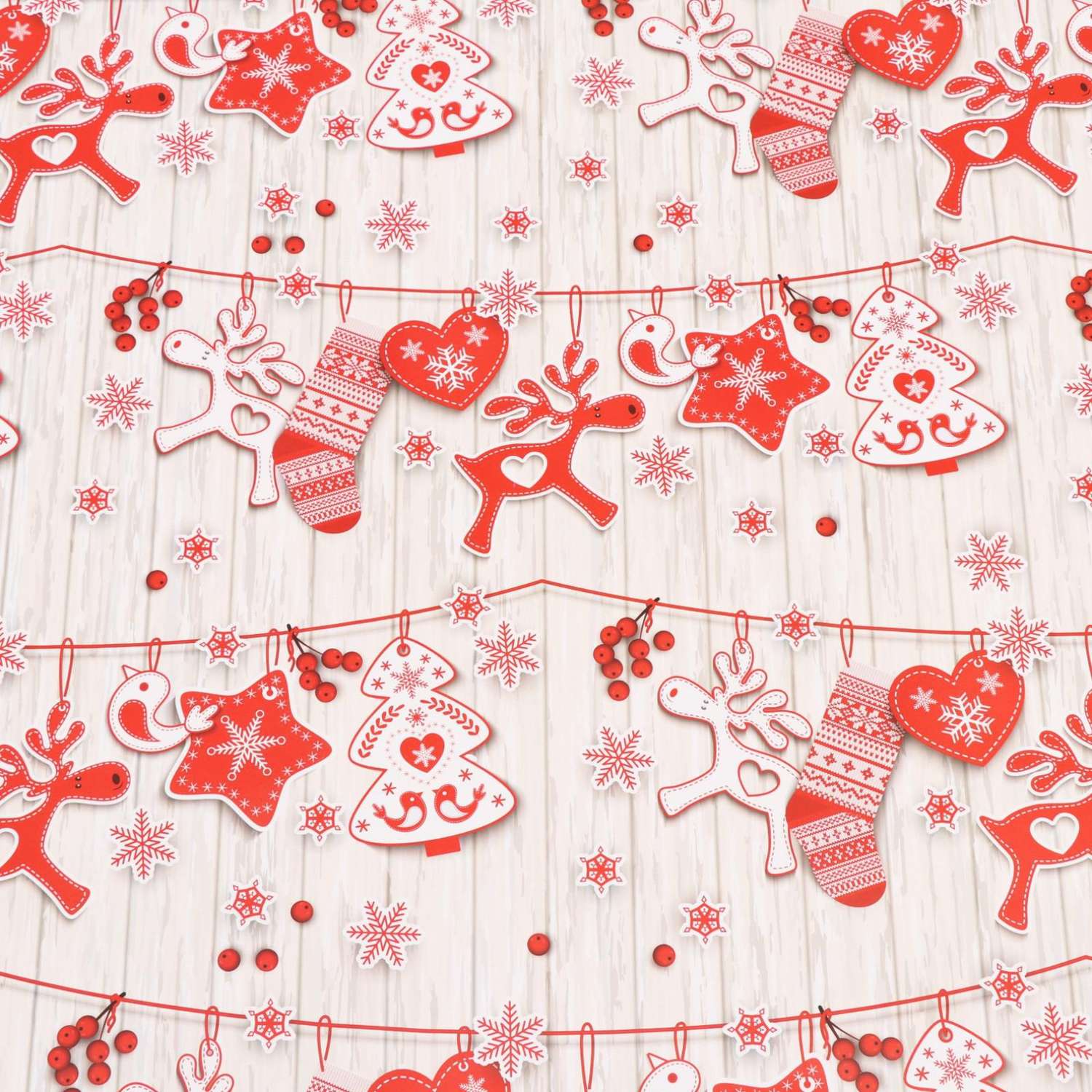 Бумага Sima-Land упаковочная глянцевая «Рождественская гирлянда» 70 х 100 см 1 лист - фото 4