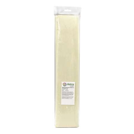 Бумага Astra Craft креповая упаковочная для творчества и флористики 50х200 см 35 гр/м2 2 шт белая