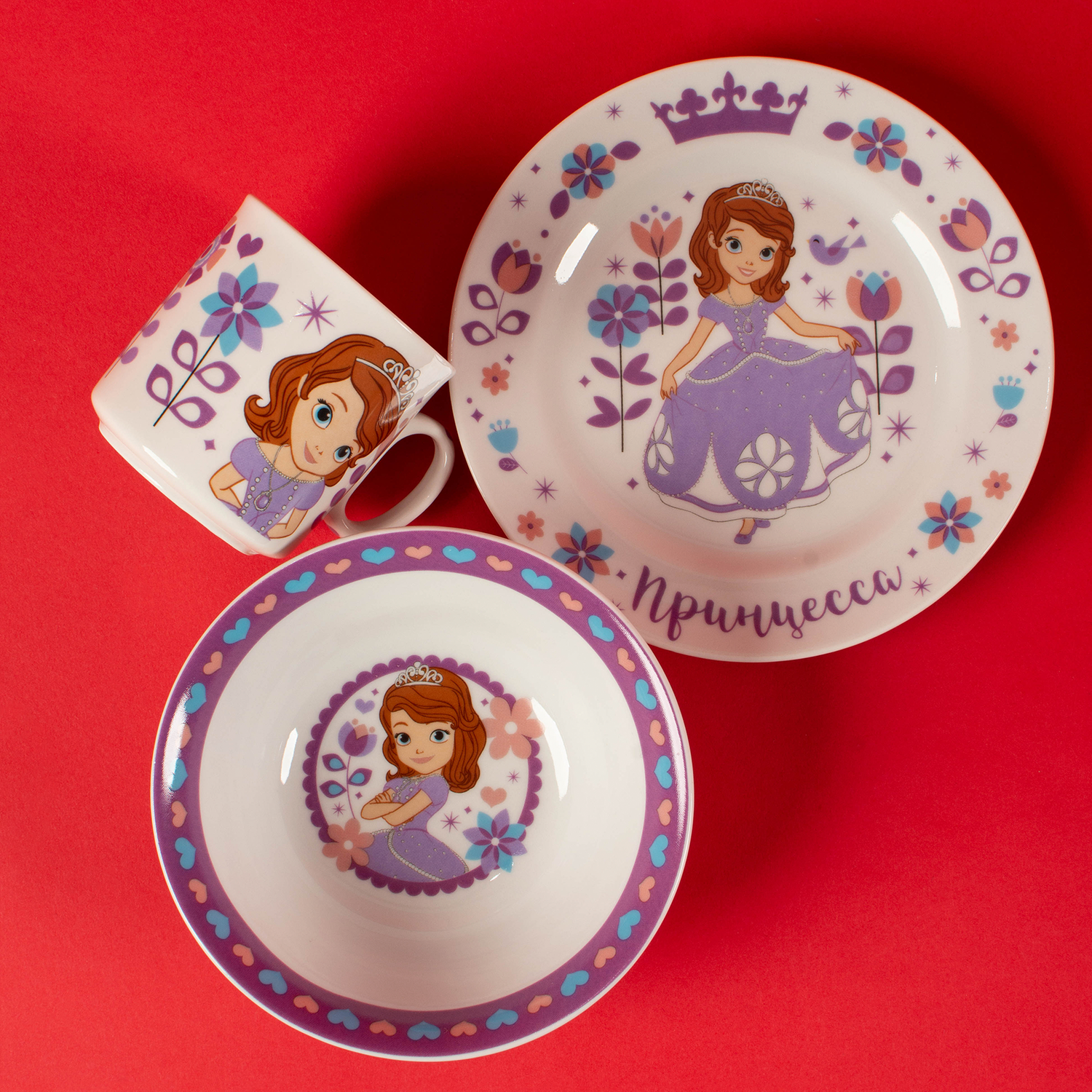 Набор посуды Disney принцесса София Прекрасная 4 предмета - фото 2