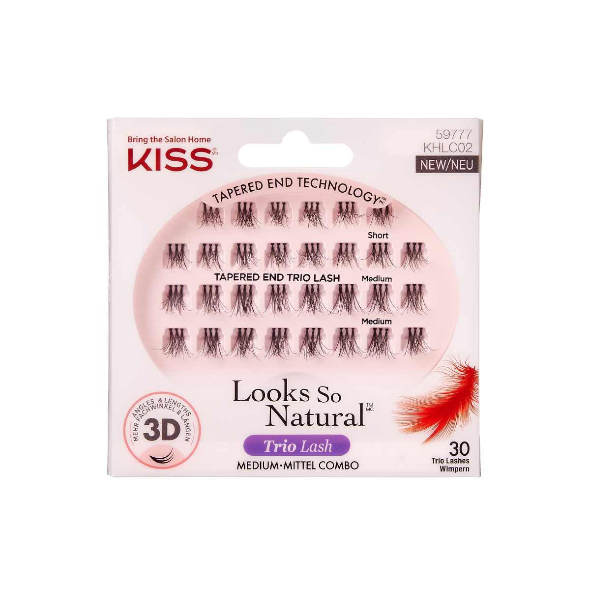 Накладные ресницы Kiss Haute Couture Trio Lashes Длина средняя KHLC02 - фото 1