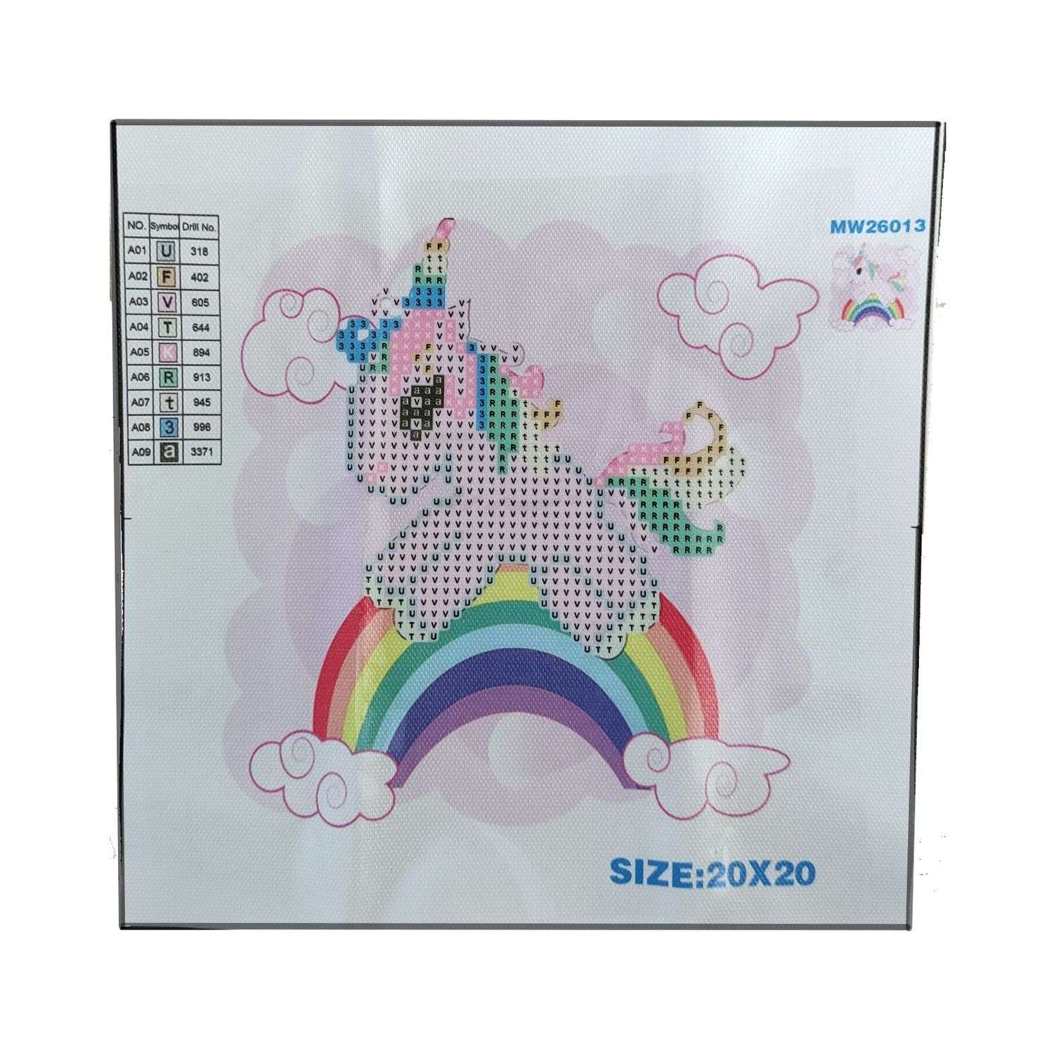 Алмазная мозаика Seichi Единорог на радуге 20х20 см - фото 3