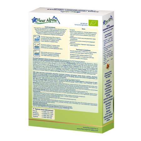 Каша Fleur Alpine безмолочная пшенично-овсяная с кусочками банана и яблок 175г с 10 мес