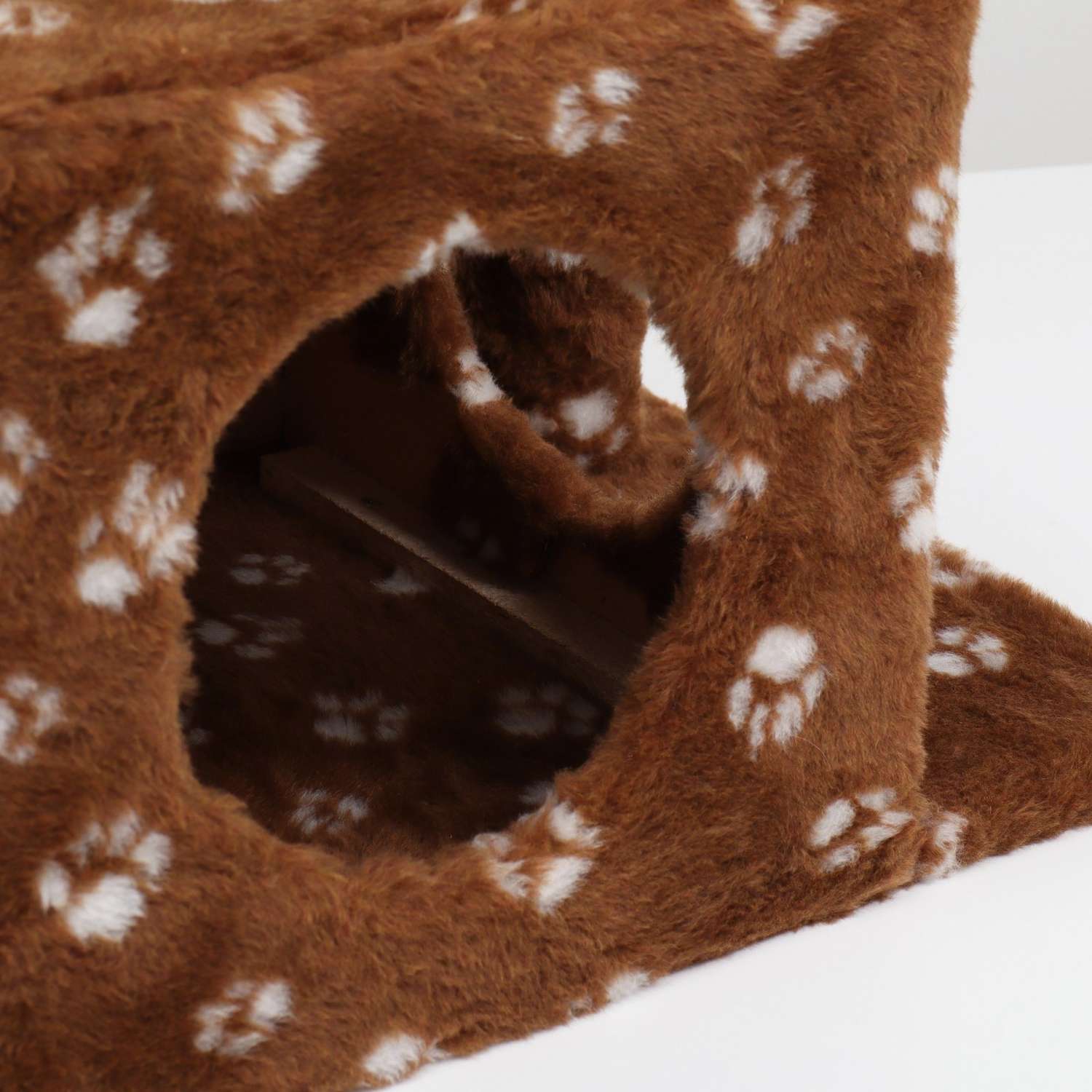 Домик-когтеточка Пижон «Квадратный двухэтажный с двумя окошками» 50х36х75 см джут коричневая - фото 8