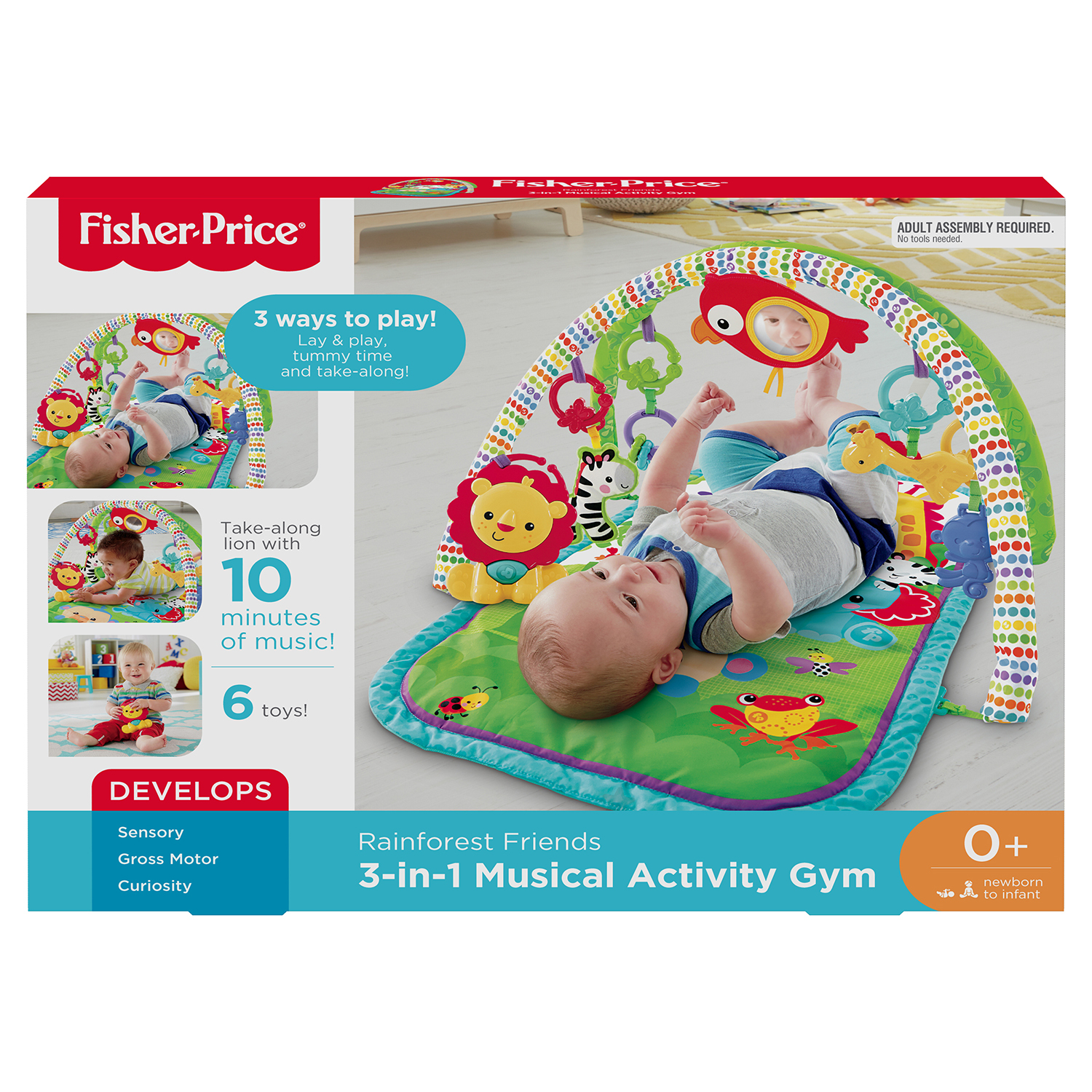 Игровой коврик 3 в 1 Fisher Price Друзья из тропического леса - фото 2