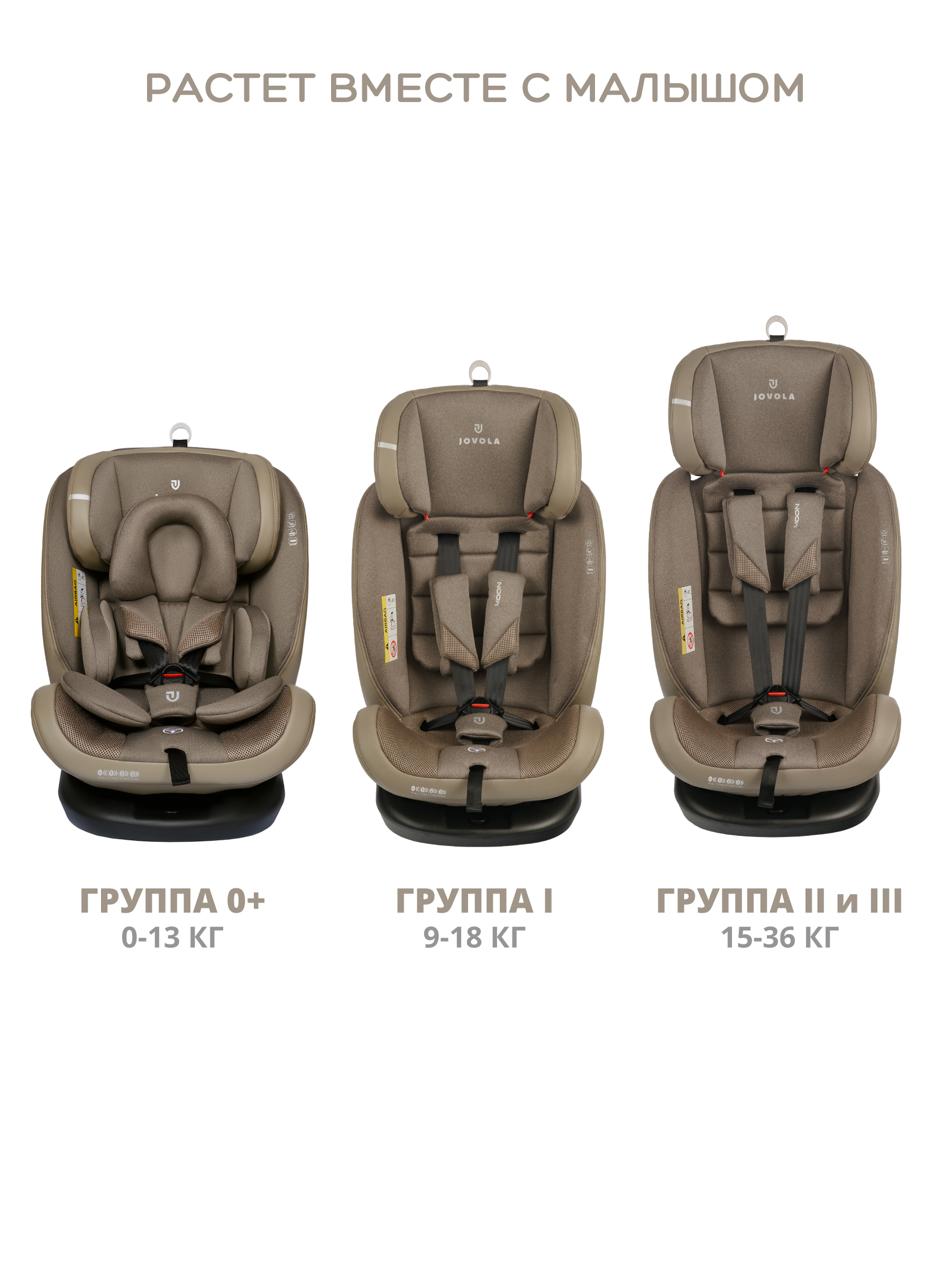 Автокресло JOVOLA Moon Isofix группа 0+1+2+3 0-36 кг бежевый - фото 10