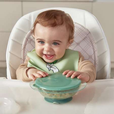 Тарелка с крышкой Happy Baby на присоске