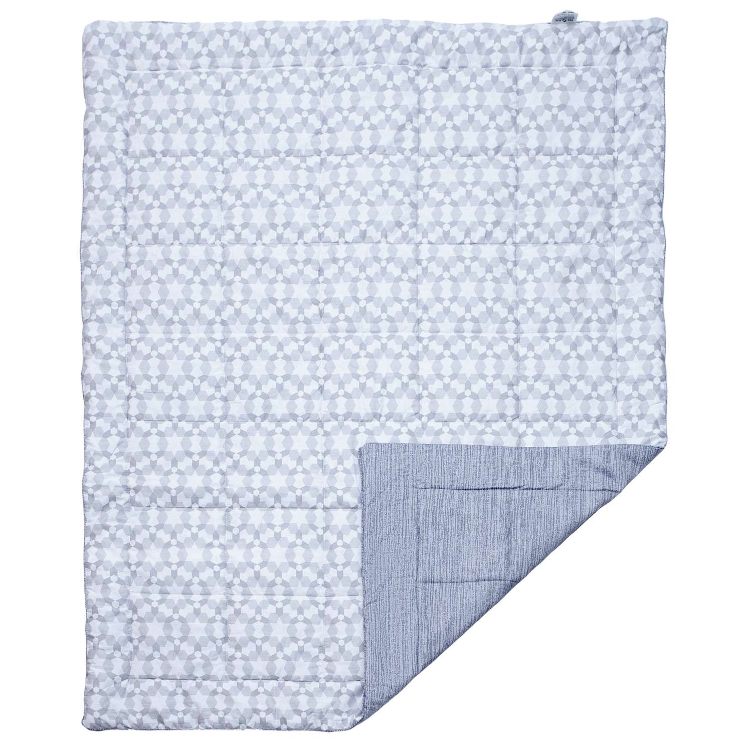 Одеяло BelPol с поясом серый меланж звезды ткань сатин гипоаллергенное термополотно шелк 110х140 - фото 2