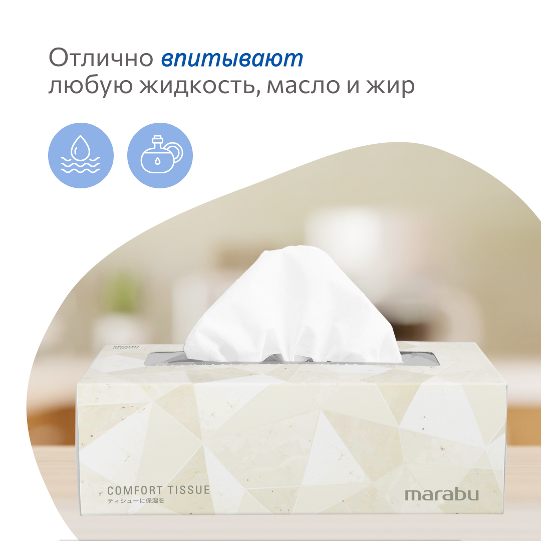 Салфетки бумажные MARABU Comfort Tissue 250 шт (5 упаковок) - фото 3
