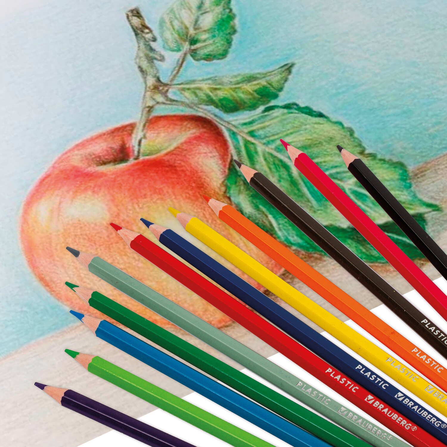 Карандаши цветные Brauberg для рисования набор 12 шт для детей художественные - фото 13