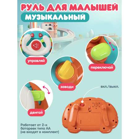 Игрушка развивающая ДЖАМБО Музыкальный руль