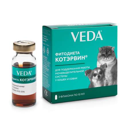 Добавка для кошек и собак Veda Фитодиета Котэрвин 10мл