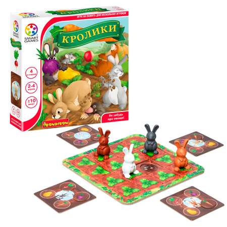 Настольная логическая игра BONDIBON развивающая головоломка Кролики Smart Games