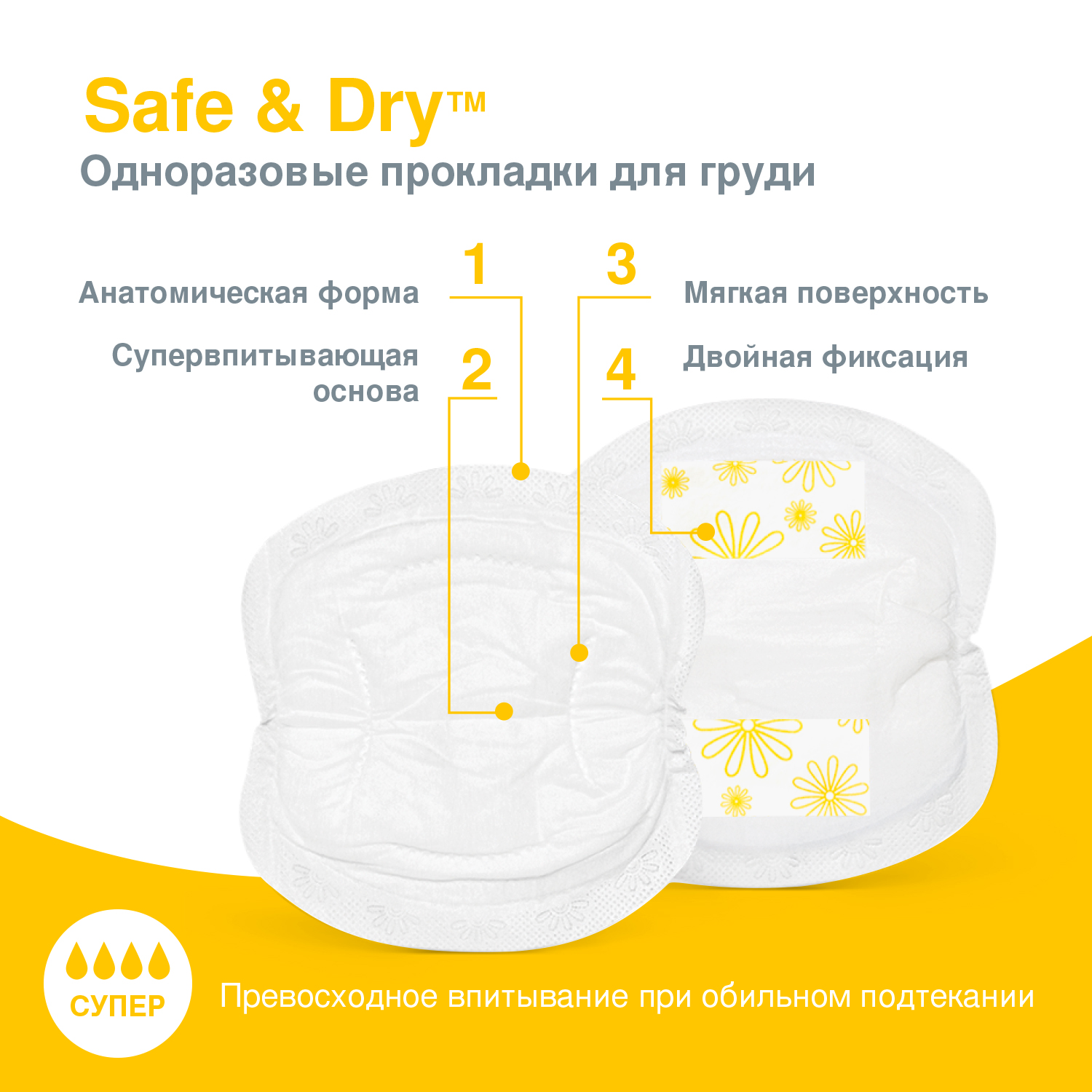 Прокладки Medela одноразовые грудные 60 шт - фото 2