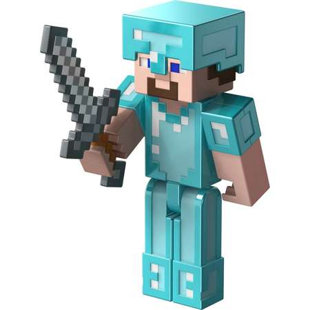 Фигурка Minecraft Стив в алмазной броне с аксессуарами GCC20
