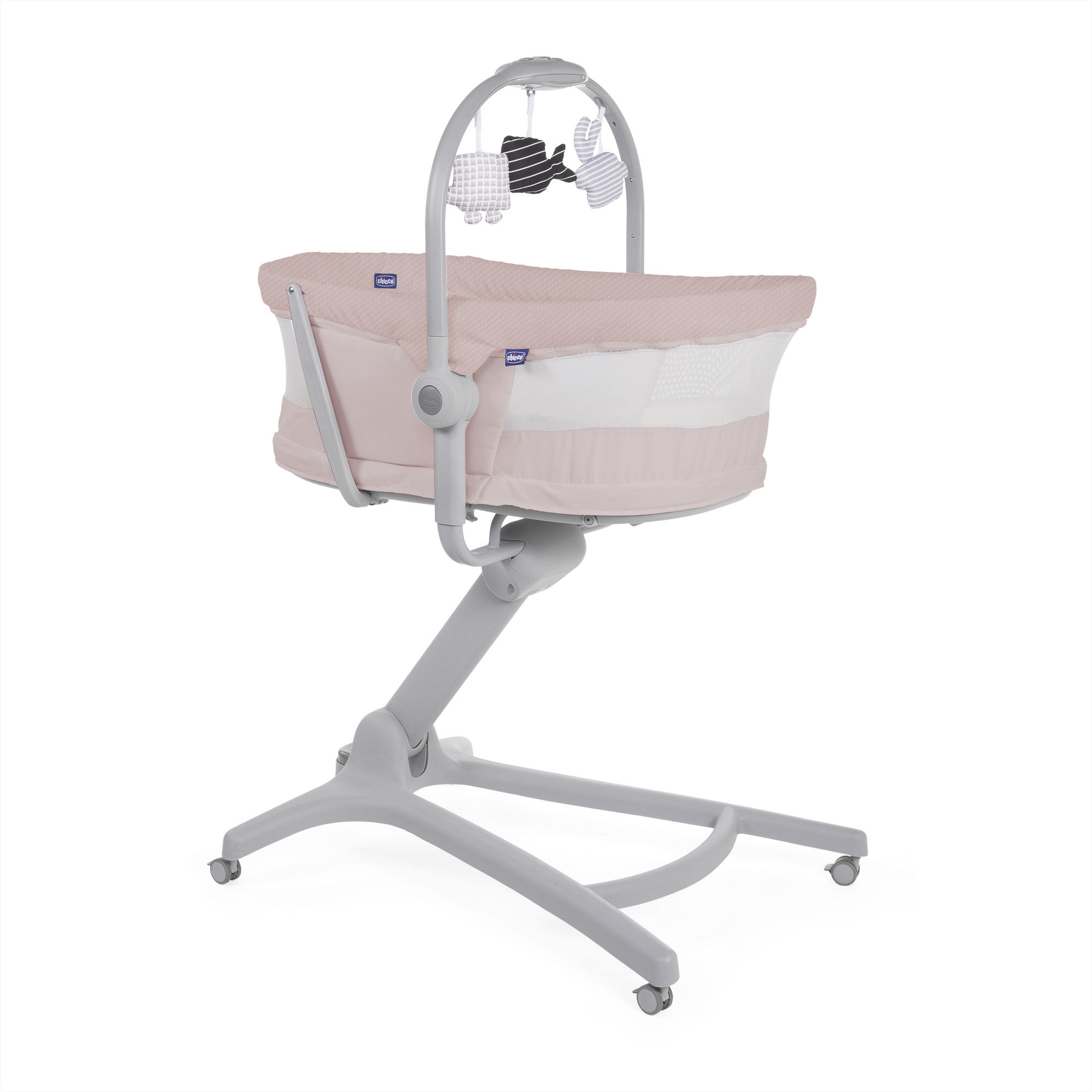 Детская кроватка Chicco Baby Hug - 4 in 1 Air Rose овальная, (розовый) - фото 1