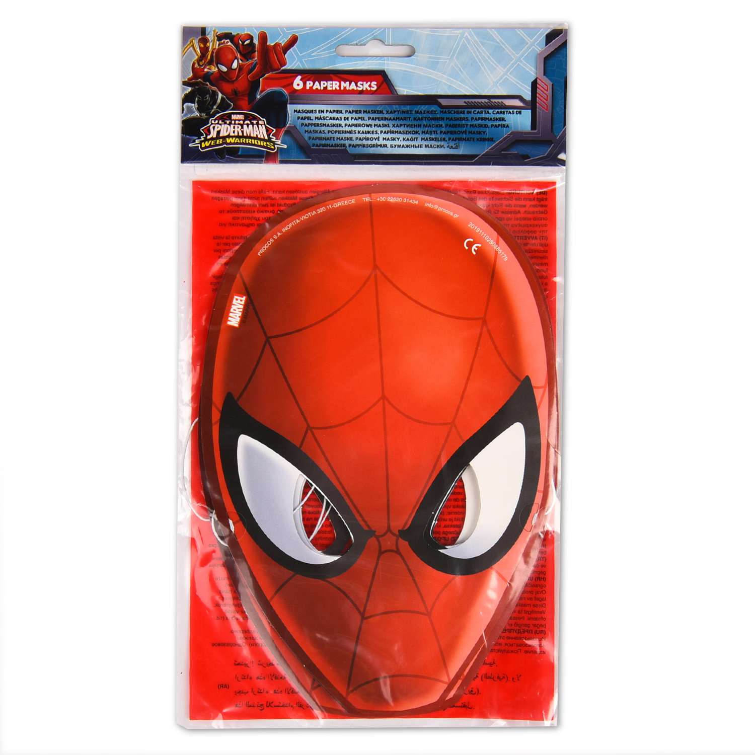 Маска Decorata Party Spiderman 6шт 1501-4294 - фото 2