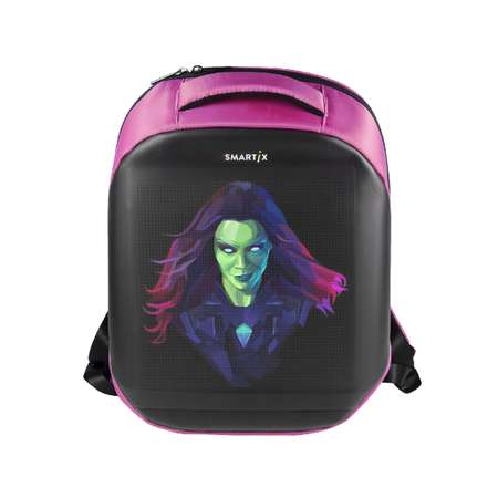 Рюкзак с экраном SMARTIX LED 4S PLUS Power Bank в комплекте. Розовый
