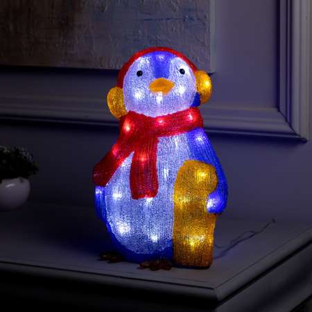 Светодиодная фигура Sima-Land «Пингвин» 23×31×16 см акрил 50 LED 220 В свечение белое