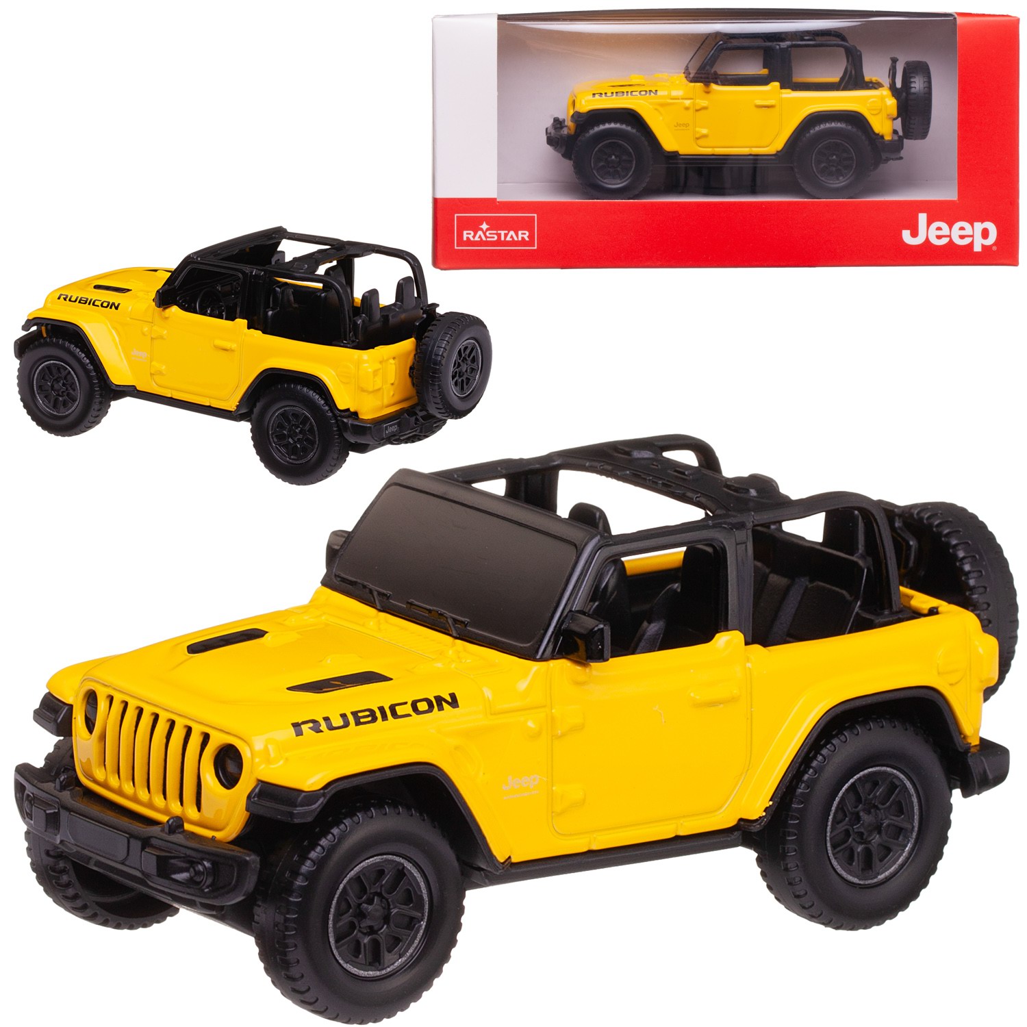 Автомобиль Rastar Jeep 1:43 без механизмов желтый 59000Y - фото 3