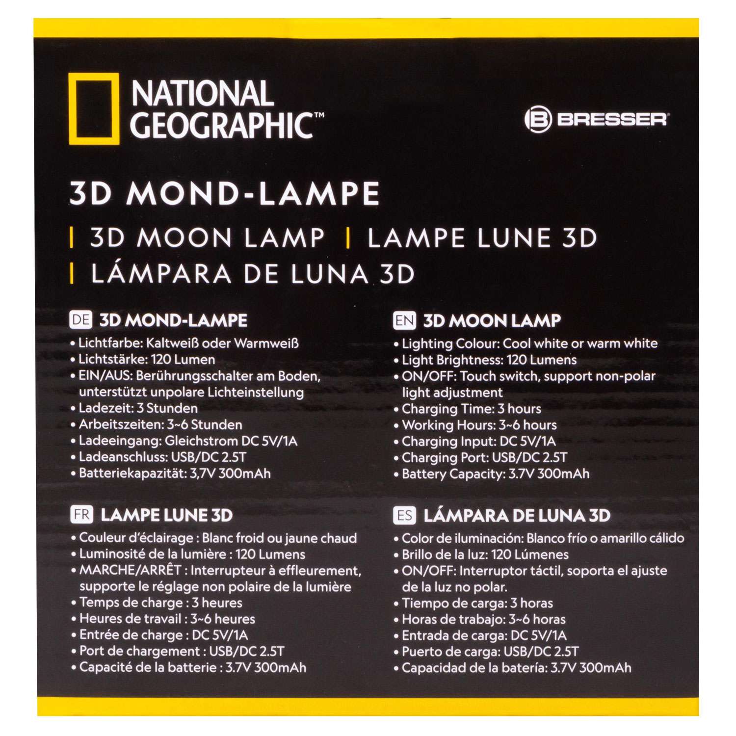 Лампа настольная Bresser National Geographic «3D Луна» 15 см - фото 16