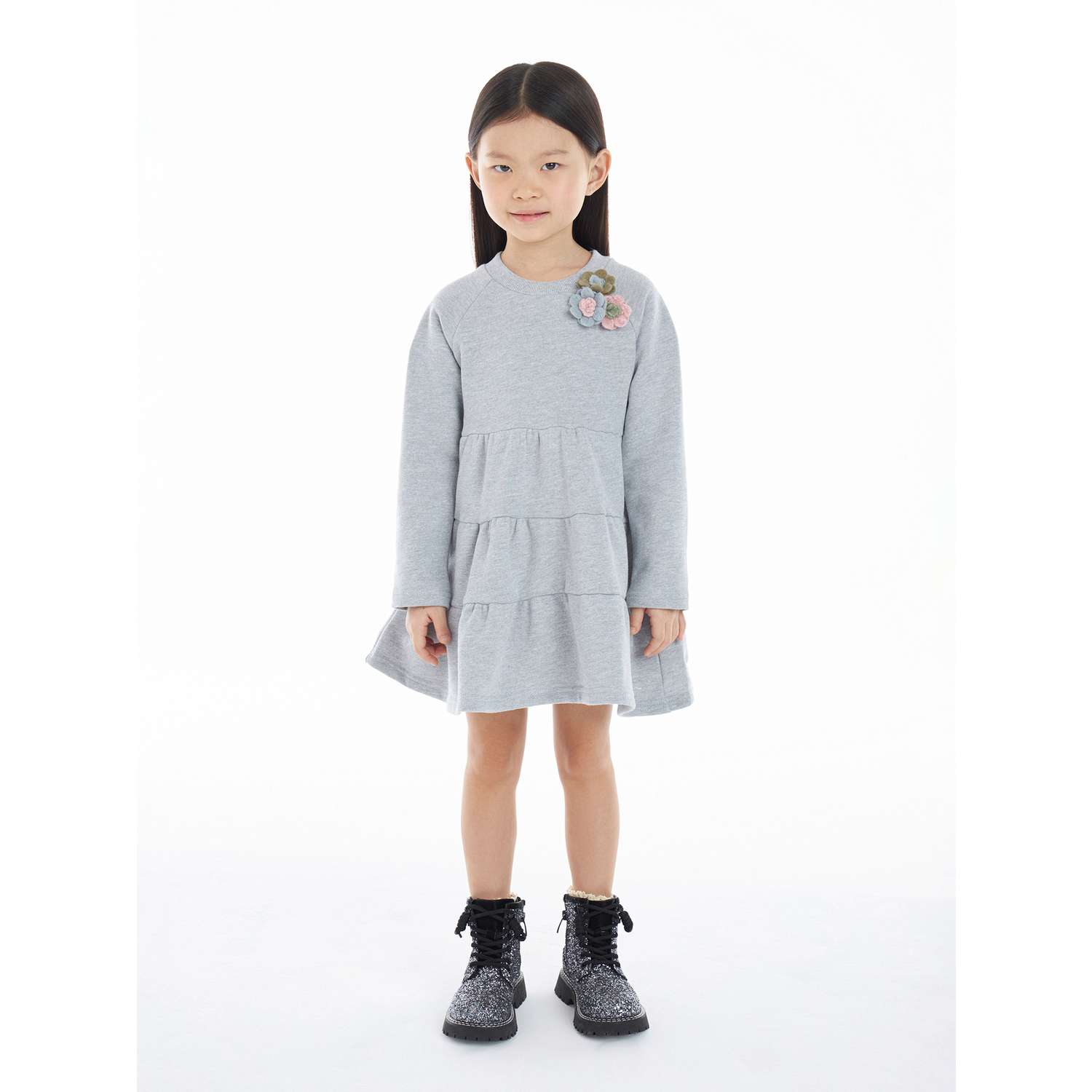 Платье Totti Kids AW23TKG028/Платье детское/Серый меланж - фото 1