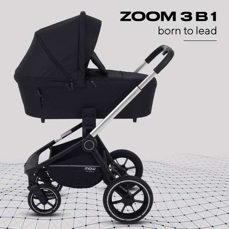 Коляска детская универсальная MOWbaby 3в1 ZOOMPU RA087 Silver Black