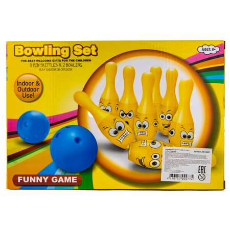 Игровой набор 1 TOY Боулинг 8 кегель и 2 шара в коробке