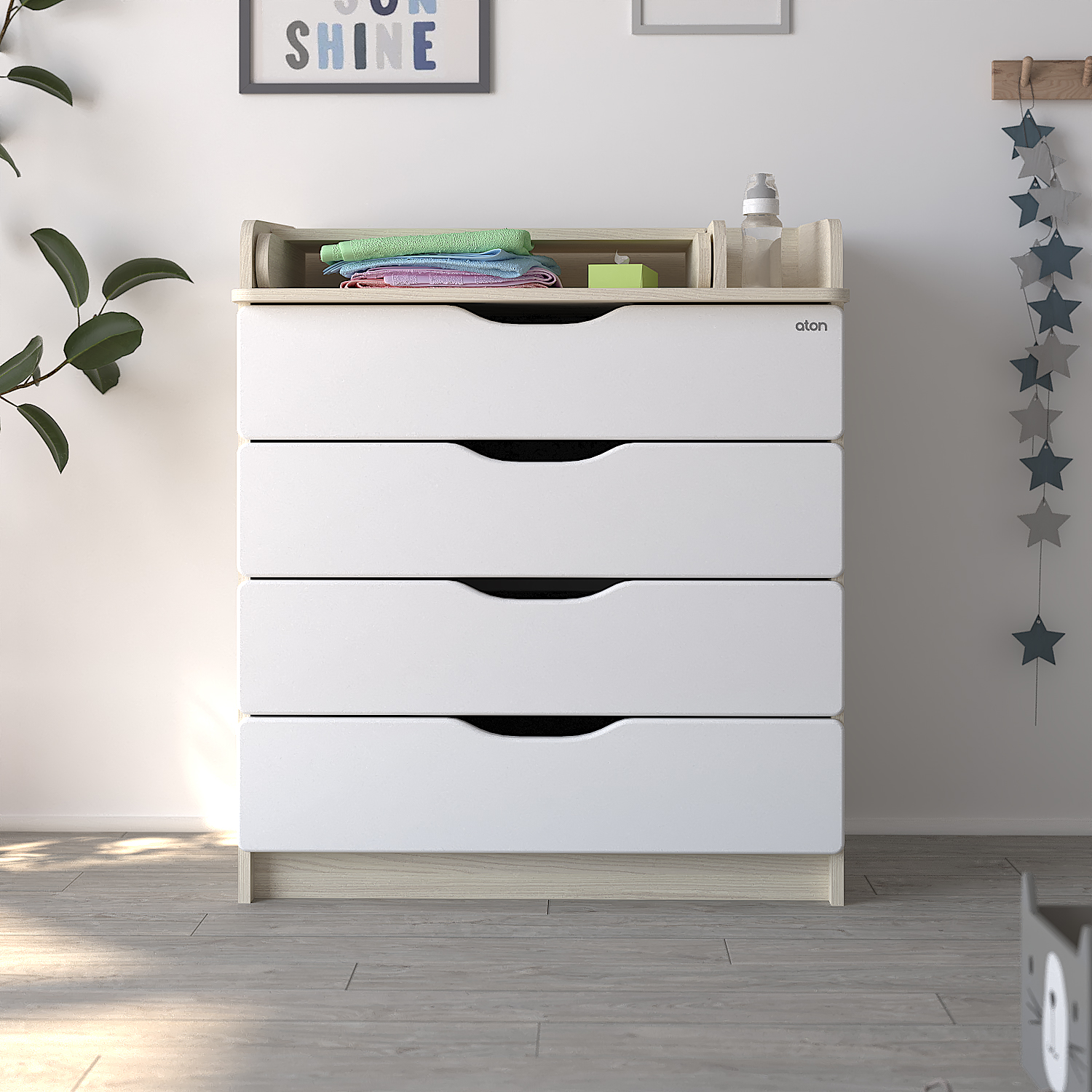 Пеленальный комод aton baby furniture Сириус-2 Wood 804 Ясень севилья - фото 2