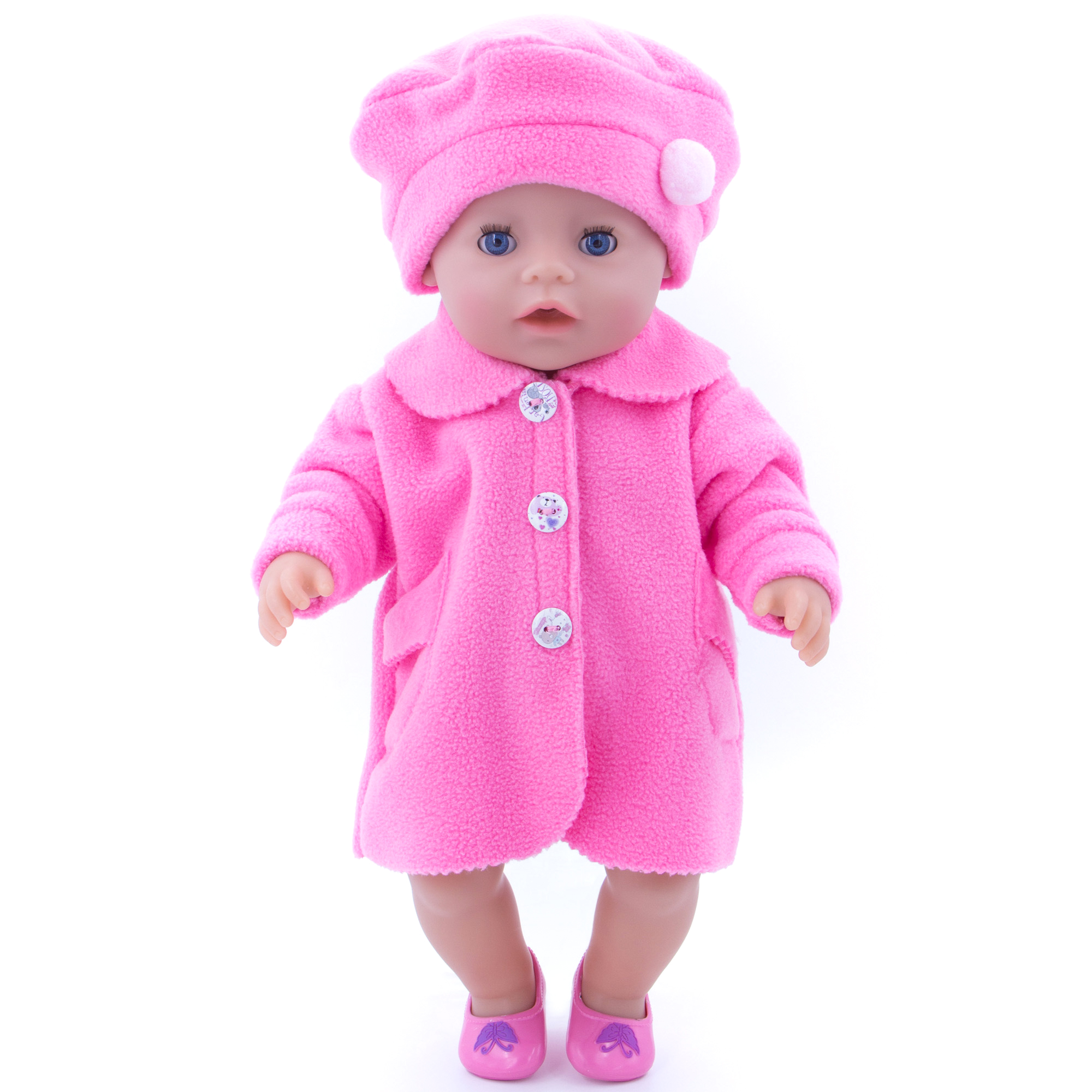 Комплект одежды Модница Пальто с беретом для пупса 43-48 см 6119 розовый 6119розовый - фото 3